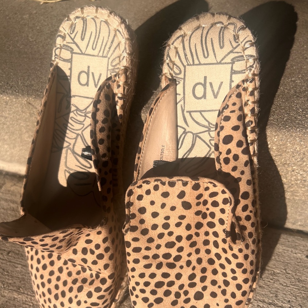 DV Tan and Black Polka Dot Espadrilles